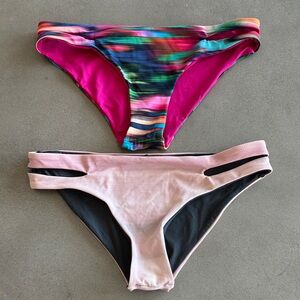 L*Space Multicolor and Pink Bikini Bottom Lot